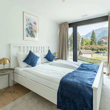 شقة Jungfrau View Luxury With Bbq And Ac At Interlaken West Station By Swissdreamliving *
