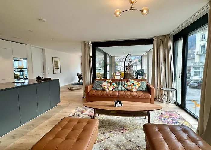 Modern Jungfrau View With Bbq And Ac At Interlaken West Station 公寓 *