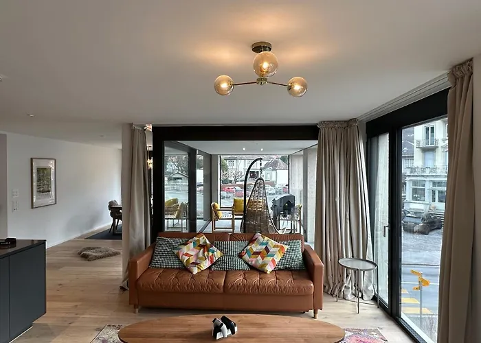 Modern Jungfrau View With Terrace And Ac At Interlaken West Station Apartament