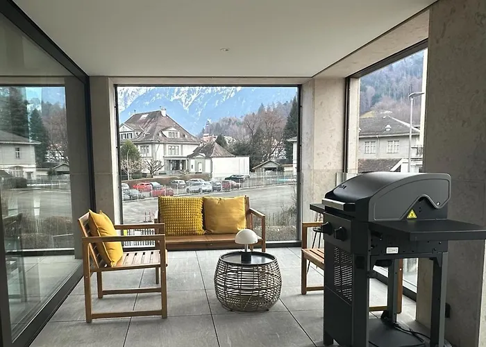 Modern Jungfrau View With Terrace And Ac At Interlaken West Station Unterseen